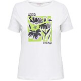 Only Carmakoma Majica svetlo zelena / črna / srebrna / bela | Shoptok.si
