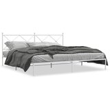  Metalni okvir za krevet s uzglavljem bijeli 193x203 cm | shoptok.hr