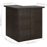 Poli kutni barski stol smeđi 100 x 50 x 105 cm od poliratana | shoptok.hr