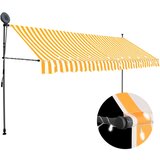 vidaXL Ročno zložljiva tenda z LED lučkami 400 cm bela in oranžna, (20610899) | Shoptok.si