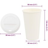  Papirnate šalice za kavu s poklopcima 1000 kom 16 oz 400 ml | shoptok.hr