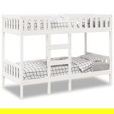 vidaXL Krevet na kat bijeli 80 x 200 cm od masivne borovine | shoptok.hr