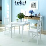 The Living Store Jedilna garnitura 3-delna borovina bela - Jedilna Miza In Stol, (21477667) | Shoptok.si