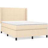 Krevet s oprugama i madracem krem 140 x 190 cm od tkanine | shoptok.hr