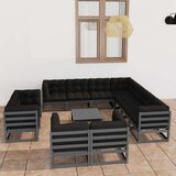  Sedežna garnitura 12-delna z blazinami siva borovina | Shoptok.si
