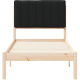  Krevetni okvir s tapiciranim uzglavljem Crna 80 x 200 cm | shoptok.hr