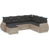 vidaXL 7-dijelni set vrtnih sofa svjetlosivi od poliratana | shoptok.hr