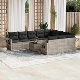  11-dijelni set vrtnih sofa poliratan s jastucima svijetlosivi | shoptok.hr