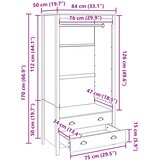 Ormarić HILL Medeno smeđa 84 x 50 x 170 cm Masivna borovina | shoptok.hr