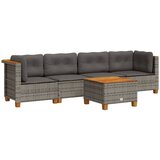 Maison Chic Seti vrtnega pohištva - Vrtna garnitura - Vrtni pohištvo set 5-delna z blazinami siv poli ratan, (21819574) | Shoptok.si