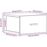  Wall-mounted Nočna omarica Črna hrast 35x35x20 cm, (22008089) | Shoptok.si