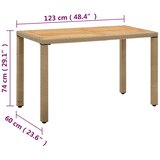  Vrtni stol bež 123 x 60 x 74 cm od poliratana i drva bagrema | shoptok.hr