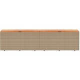 vidaXL vrtna škatla za shranjevanje bež 220x50x54 cm pe ratan akacija | Shoptok.si