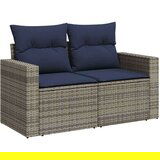  Vrtna garnitura - 6-dijelni set vrtnih sofa od poliratana s jastucima sivi - Siva sa spremištem 1 | shoptok.hr