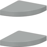  Plutajuće kutne police 2 kom sjajne sive 25 x 25 x 3,8 cm MDF | Eponuda.ba
