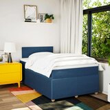 vidaXL Box spring postelja z vzmetnico modra 120x190 cm blago, (21310222) | Shoptok.si