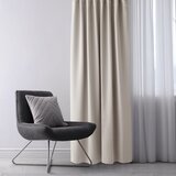 Restilo zasłona BLACKOUT kolor jasny beżowy szarfa upinająca styl klasyczny taśma materiał blackout 140x300 | shoptok.hr