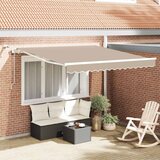  Skrovita tenda S LED lampica Bež 300 x 250 cm Poliester i metal | shoptok.hr