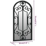  Vrtno ogledalo crno 70 x 30 cm željezno za vanjsku upotrebu | shoptok.hr