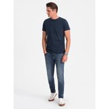Ombre Classic BASIC men's cotton T-shirt - navy blue | Shoptok.si