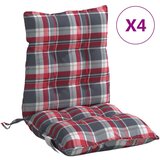  The Living Store Blazina za stol 4 kosi rdeča karirasta oxford tkanina - Blazina Za Stol Z Nizkim Naslonjalom, (21487447) | Shoptok.si