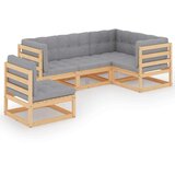  Sedežna garnitura 5-delna z blazinami trdna borovina | Shoptok.si