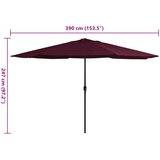  Vrtni suncobran s metalnim stupom 390 cm bordo | Eponuda.com