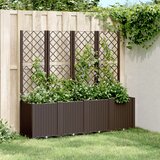 vidaXL Cvetlično korito z oporno mrežo rjavo 160x40x140 cm PP Cene
