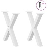 vidaXL Noge za jedilno mizo X-oblika 2 kosa bela 80x(72-73) cm jeklo | Shoptok.si