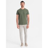 Ombre Men's full print knit shirt - olive | Shoptok.si