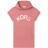 Michael Kors Dječja pamučna haljina boja: ružičasta, mini, ravna