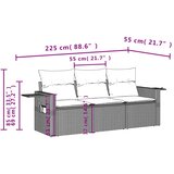  3-dijelni set vrtnih sofa od poliratana s jastucima bež | shoptok.hr