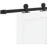  Klizna vrata Bijela i crna 83 x 232 cm Masivna borovina | shoptok.hr