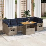 vidaXL 8-dijelni set vrtnih sofa od poliratana s jastucima sivi | shoptok.hr