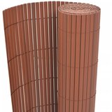 vidaXL Dvostranska vrtna ograja PVC 90x500 cm rjava Cene