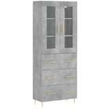 Maison Chic Visoka Komoda - Predalnik betonsko siva 69,5x34x180 cm inženirski les, (21721151) | Shoptok.si