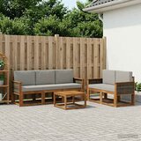  Set vanjskih sofa 6 kom. Prirodna i svjetlosiva | shoptok.hr