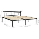  Za krevet crni metalni 200 x 200 cm | shoptok.hr