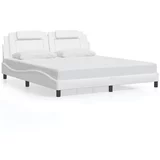 vidaXL Okvir kreveta s LED svjetlima bijeli 180x200 cm od umjetne kože