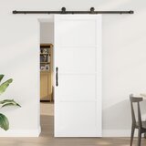 vidaXL Drsna vrata s setom strojne opreme bela 78x202 cm iz trdega lesa borovina, Notranja vrata 'ORKDAL'bela 78x202x4 cm iz trdega lesa borovina | Shoptok.si