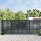 vidaXL Vrtna vrata antracitna 400x200 cm jeklo | Shoptok.si