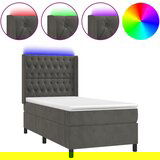 The Living Store Box spring postelja z vzmetnico LED temno siva 90x190 cm žamet - Box Spring Postelja, (21489326) | Shoptok.si