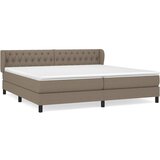  Krevet s oprugama i madracem smeđesivi 200x200 cm od tkanine | shoptok.hr
