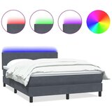 vidaXL Krevet s oprugama i madracem tamnosivi 160x210 cm baršunasti | shoptok.hr