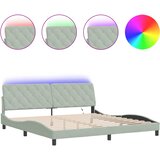  Okvir kreveta s LED-om bez madraca svijetlosivi 200x200cm baršunasti | Eponuda.com