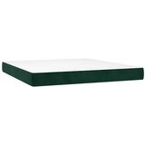 Krevet box spring s madracem LED tamnozeleni 180x200 cm baršun | shoptok.hr