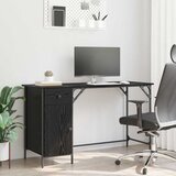 vidaXL Računalniška miza s predalom Črna Orehovina 131 x 48 x 75 cm | Shoptok.si