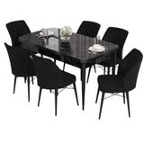 Hanah home Set Trpezarijski sto i 6 stolica Eva, crna | Eponuda.ba