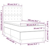  Krevet s oprugama i madracem smeđesivi 80x200 cm od tkanine | shoptok.hr