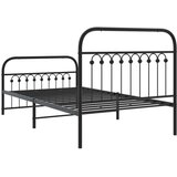 Metalni okvir kreveta uzglavlje i podnožje crni 100x200 cm | shoptok.hr